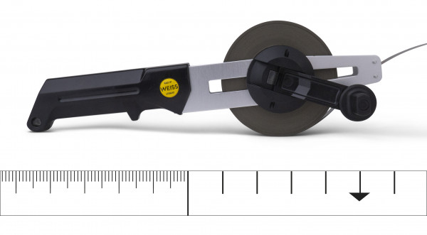 Weiss Messband aus Stahl auf Alurahmen - Weiß lackiert - 13 mm